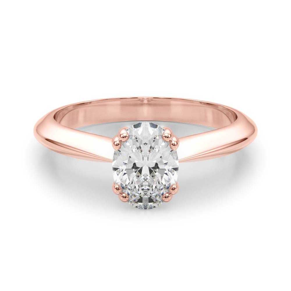 Ava Oval Lab Grown Diamond Solitaire Engagement Ring IGI Certified-VIRABYANI